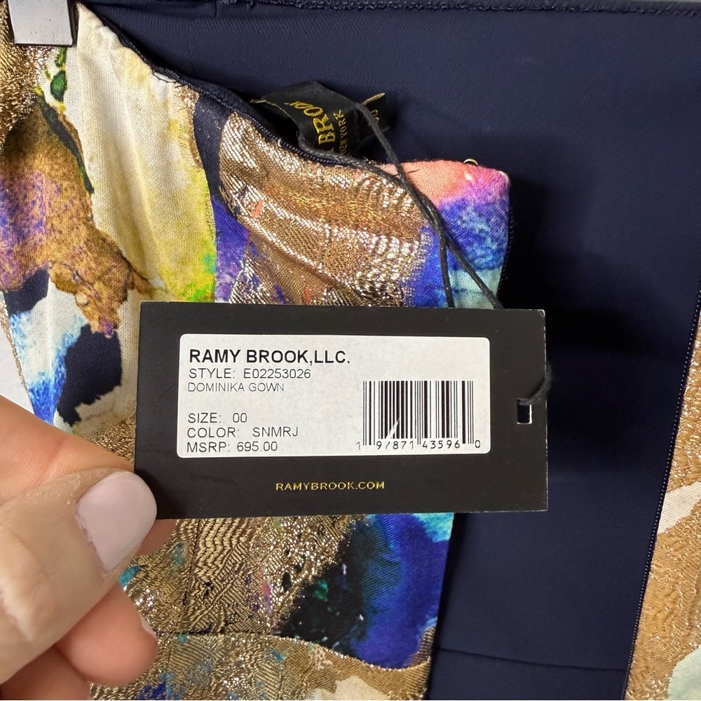 Ramy Brook Dominika Strapless Gown Multicolor Floral Maxi Dress Gown Size 00 - Picture 7 of 7